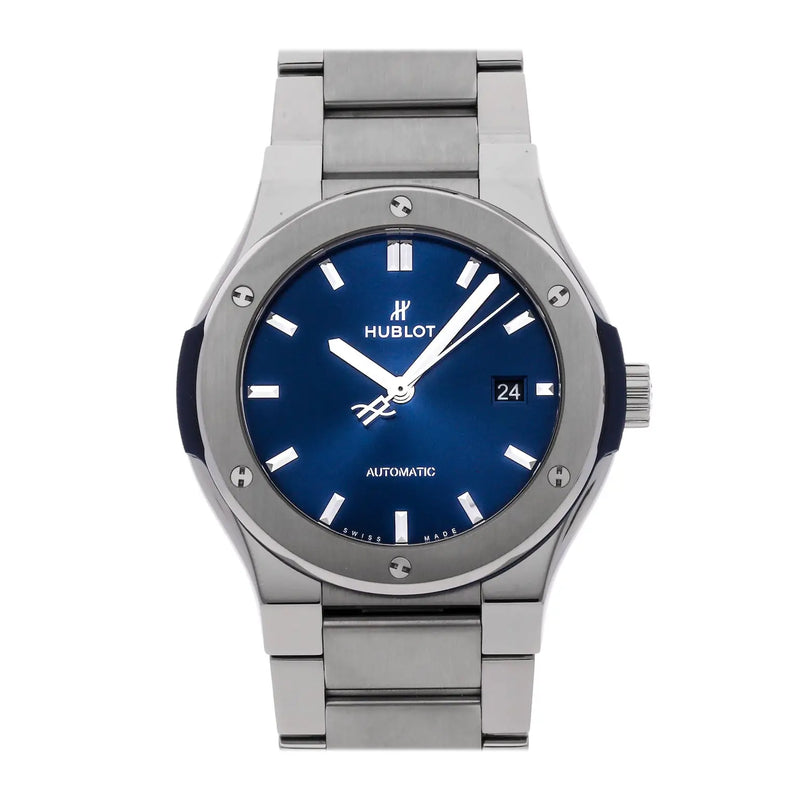 Hublot Blue Dial With Silver Chain