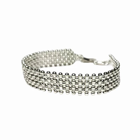 Stainless Steal Silver Doted Bracelet