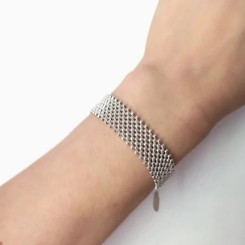 Stainless Steal Silver Doted Bracelet
