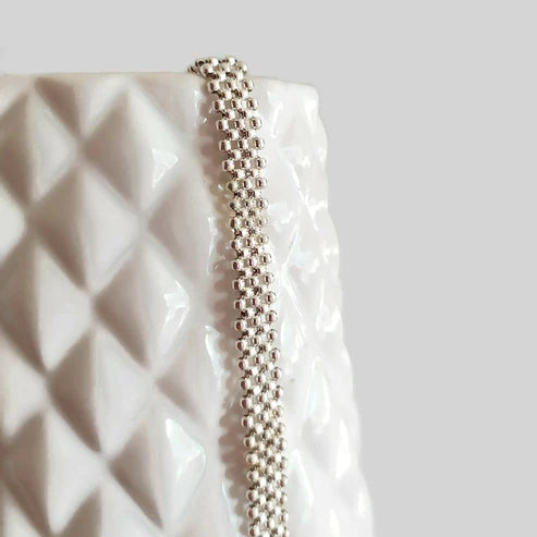 Stainless Steal Silver Doted Bracelet