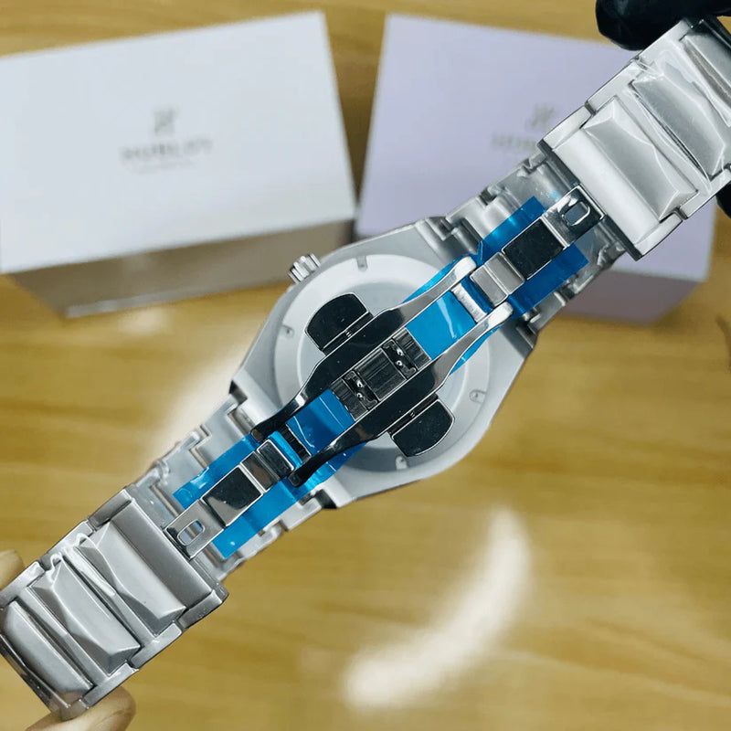 Hublot Blue Dial With Silver Chain