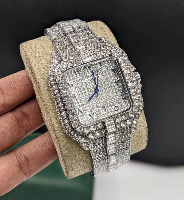 Cartier Luxury Arabic Diamond Watch